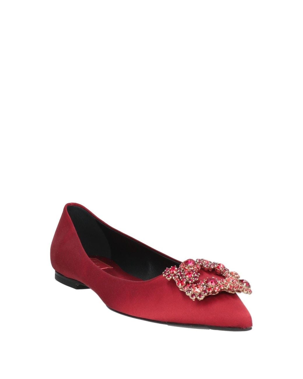 Roger Vivier Red Ballet Flats Textile Fibers