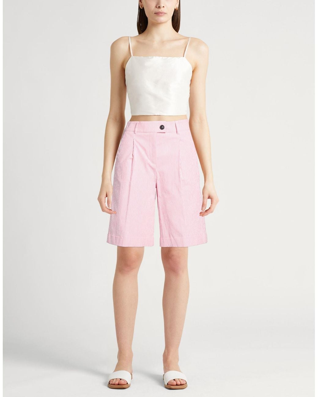 Peserico Pink Shorts & Bermuda Shorts Cotton, Elastane