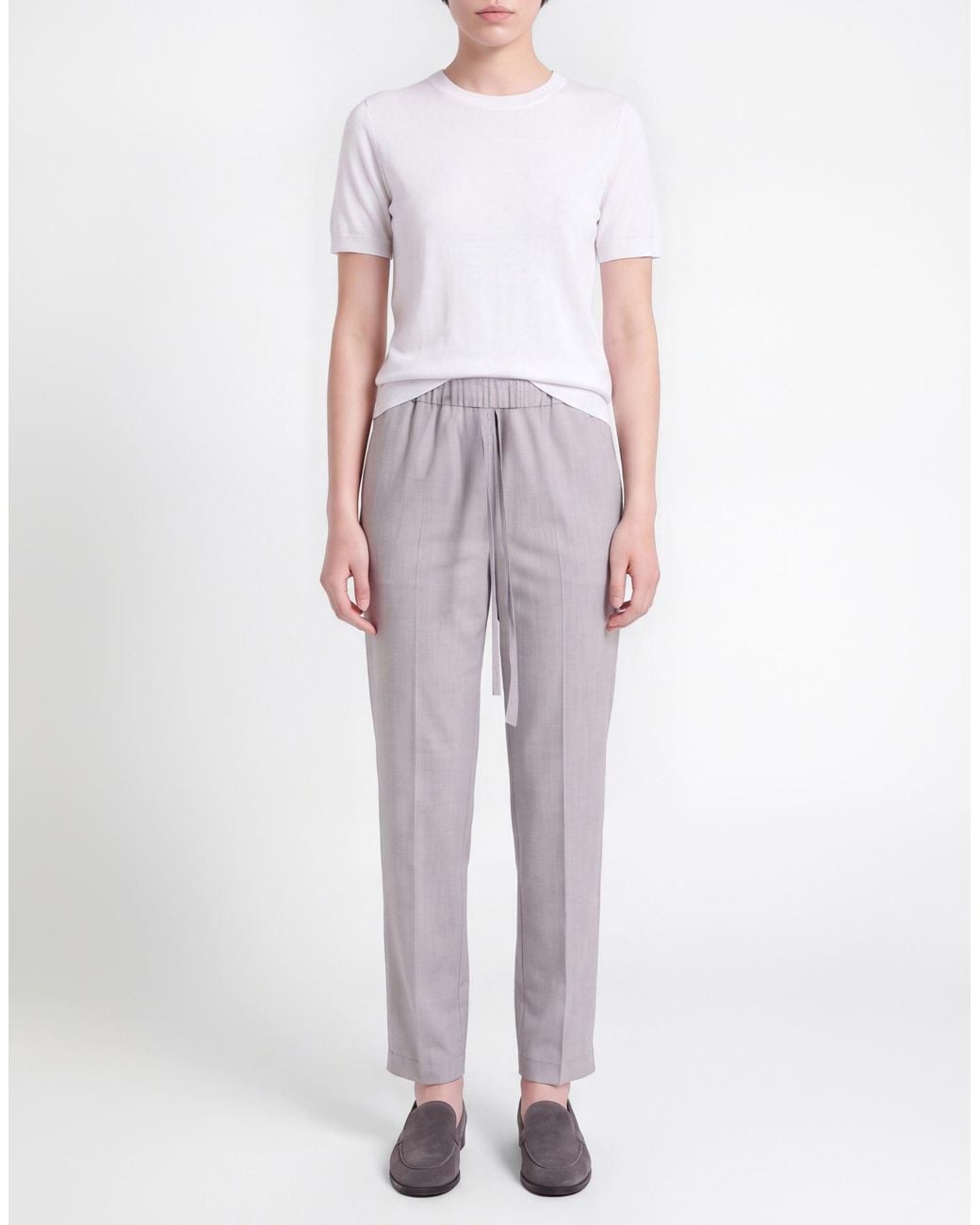 MEIMEIJ Gray Pants Polyester, Viscose, Wool, Elastane