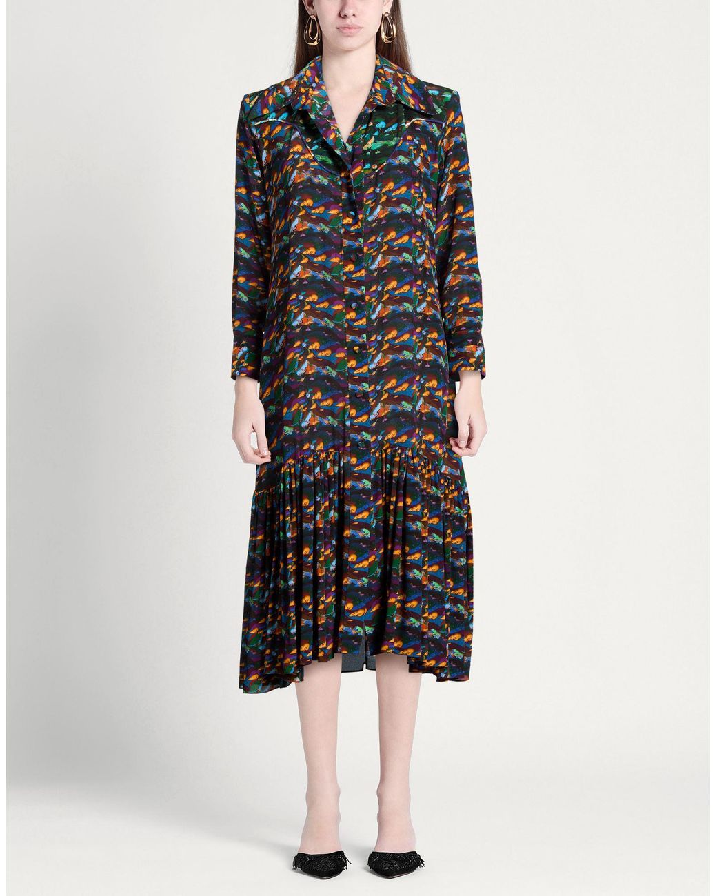 Jessie Western Black Midi Dress Silk