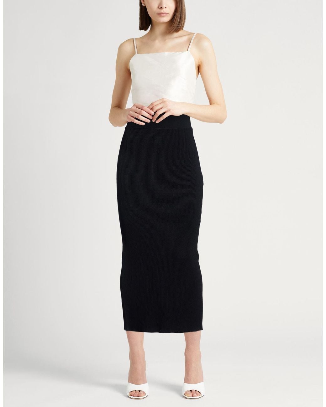 Wardrobe NYC Black Maxi Skirt Viscose, Polyester
