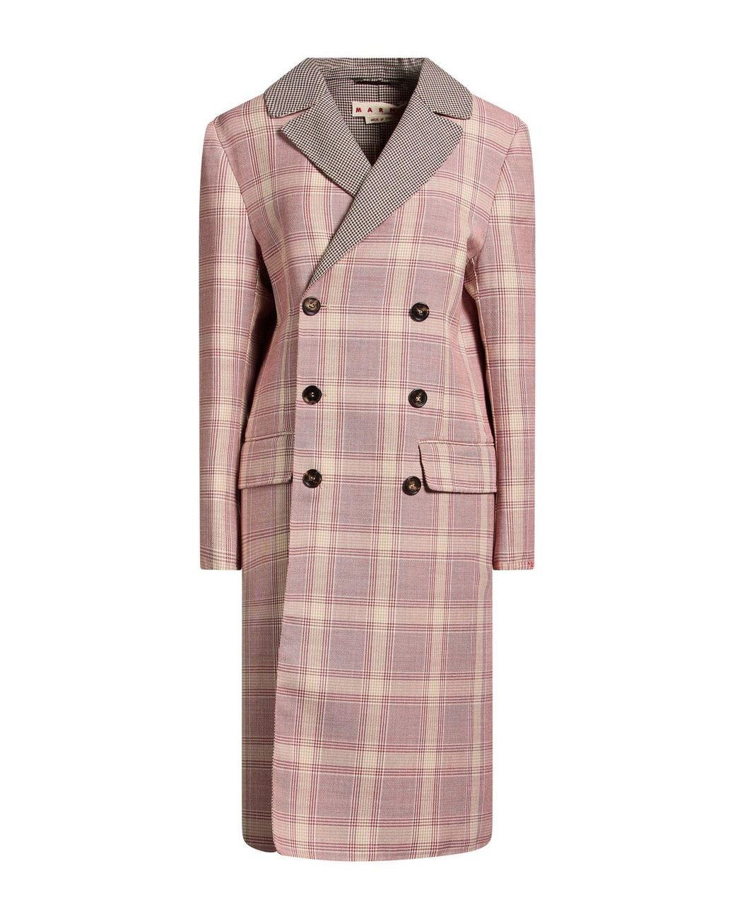 Marni Pink Overcoat & Trench Coat Virgin Wool, Polyester