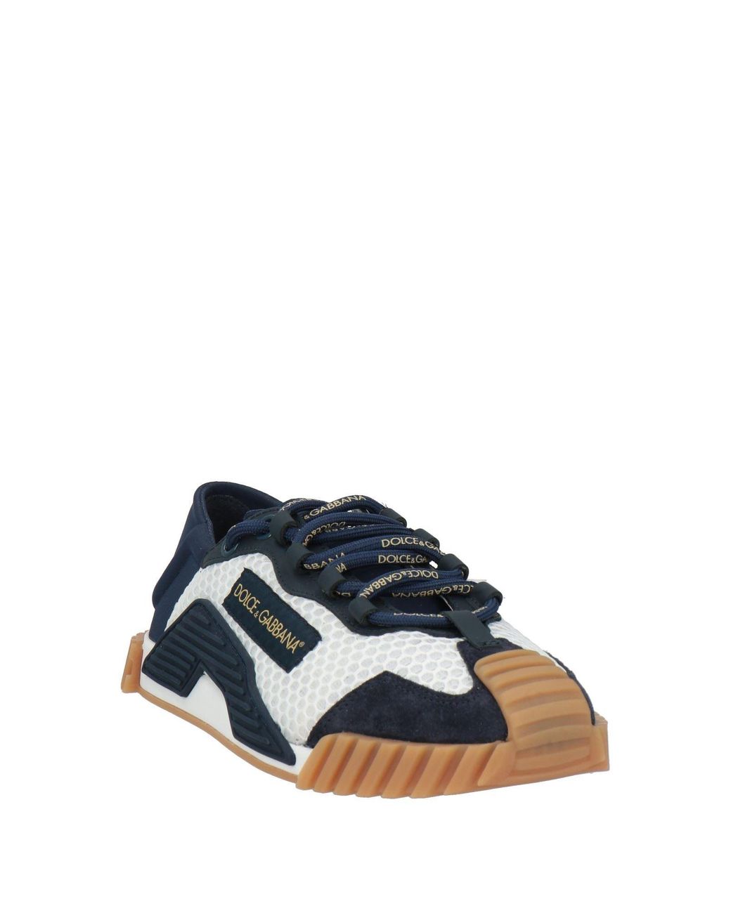 Dolce & Gabbana Blue Sneakers Leather, Textile Fibers for men