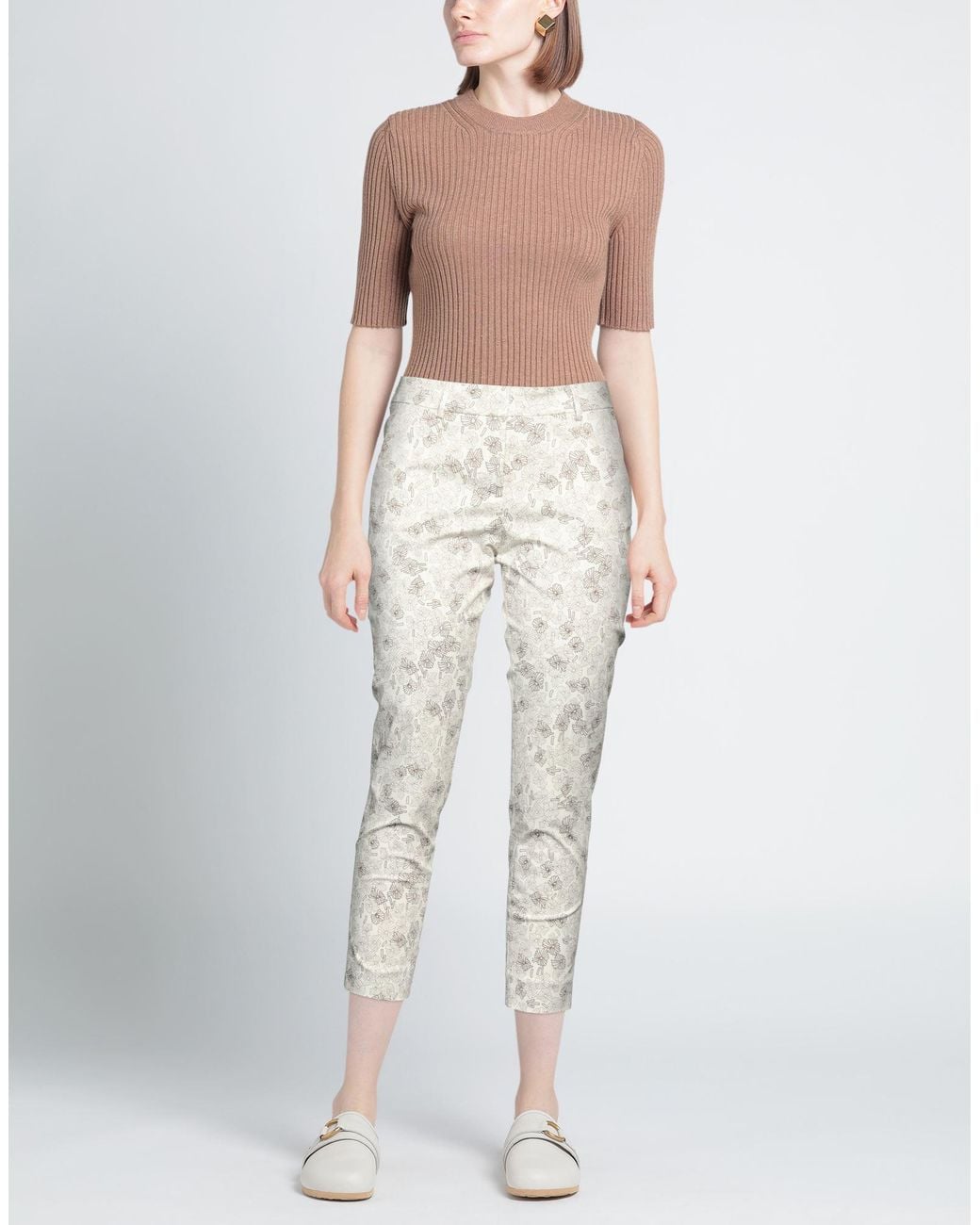 Peserico White Easy Pants Cotton, Elastane