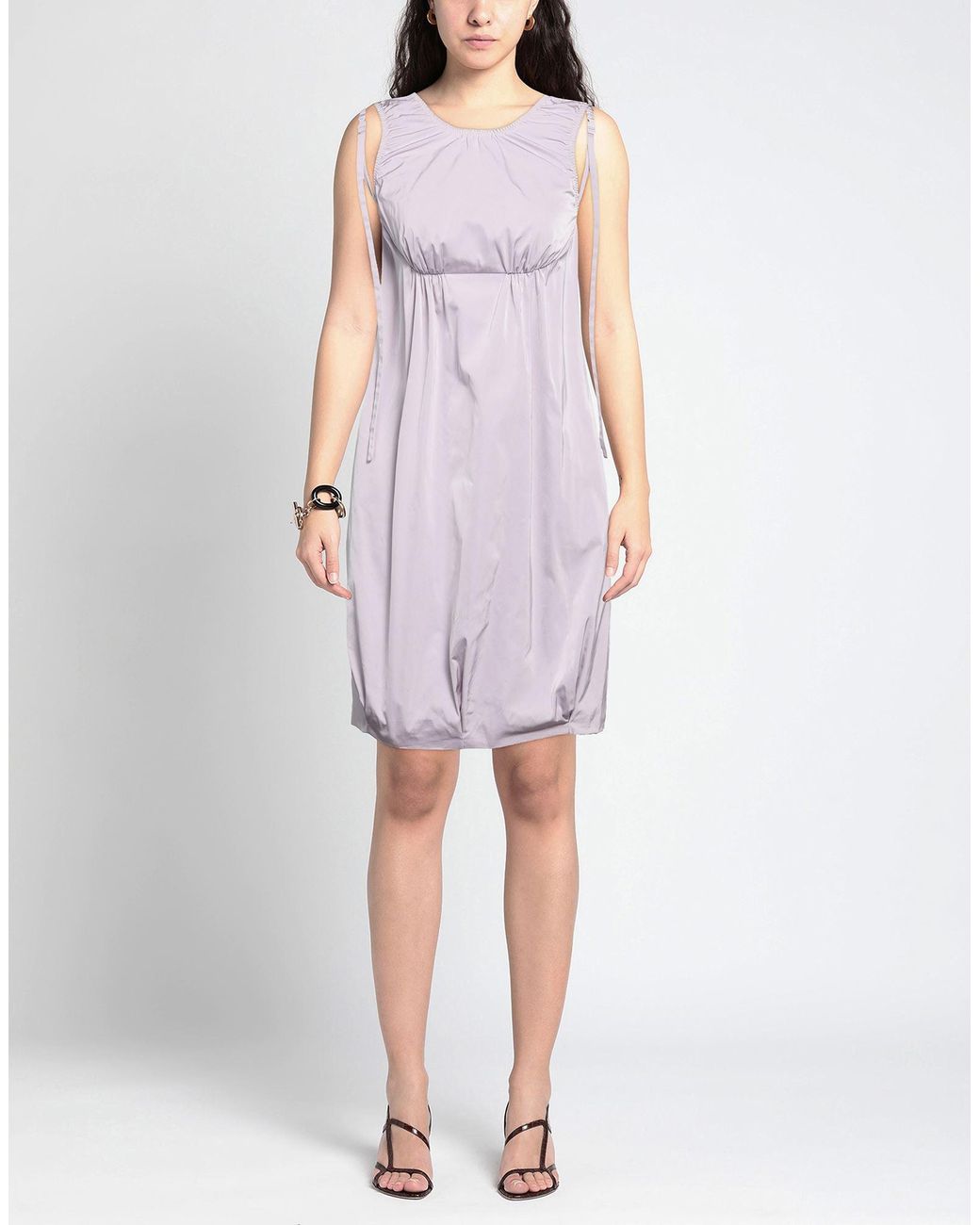 Sportmax Purple Sleeveless Crew Neck Balloon Dress