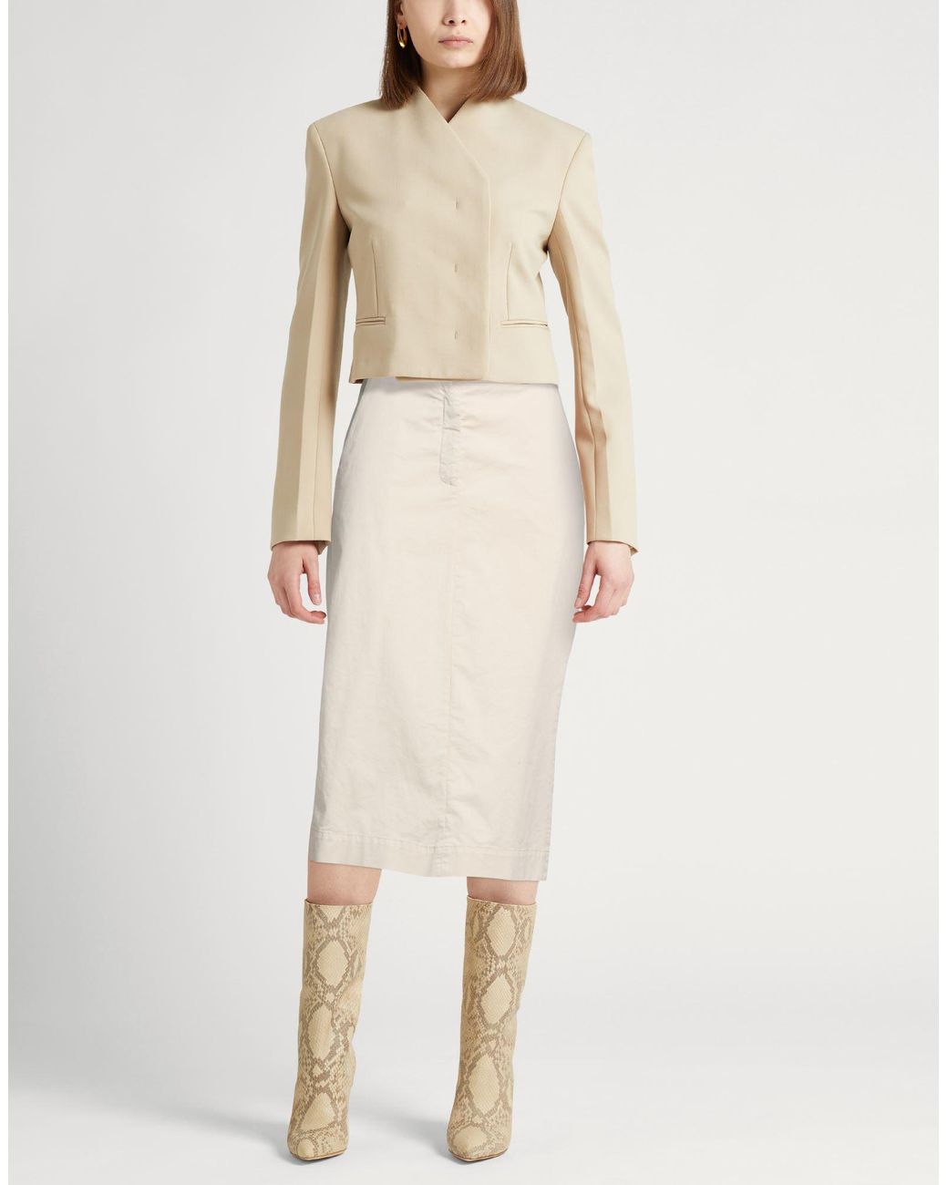 Peserico Natural Midi Skirt Cotton, Elastane