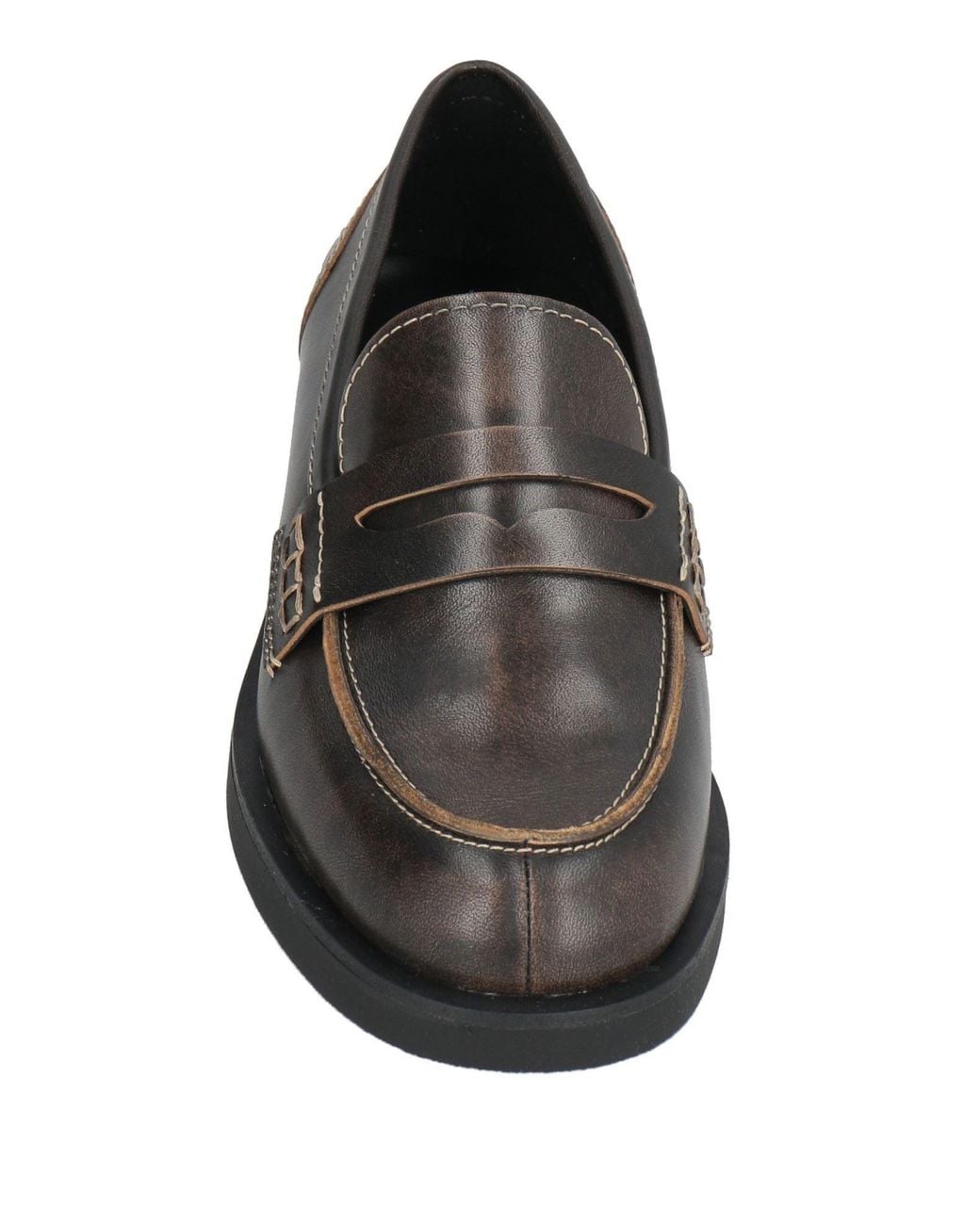 Ash Gray Dark Loafers Leather