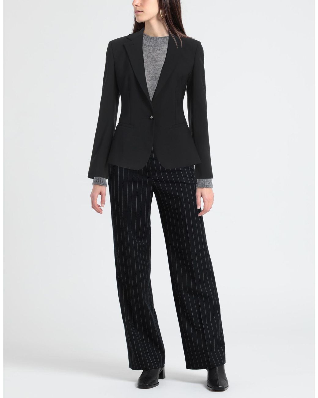 Dondup Black Blazer Polyester, Virgin Wool, Elastane