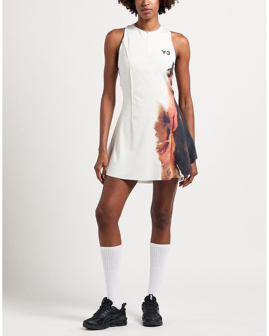 Y-3 White Light Mini Dress Polyester, Elastane