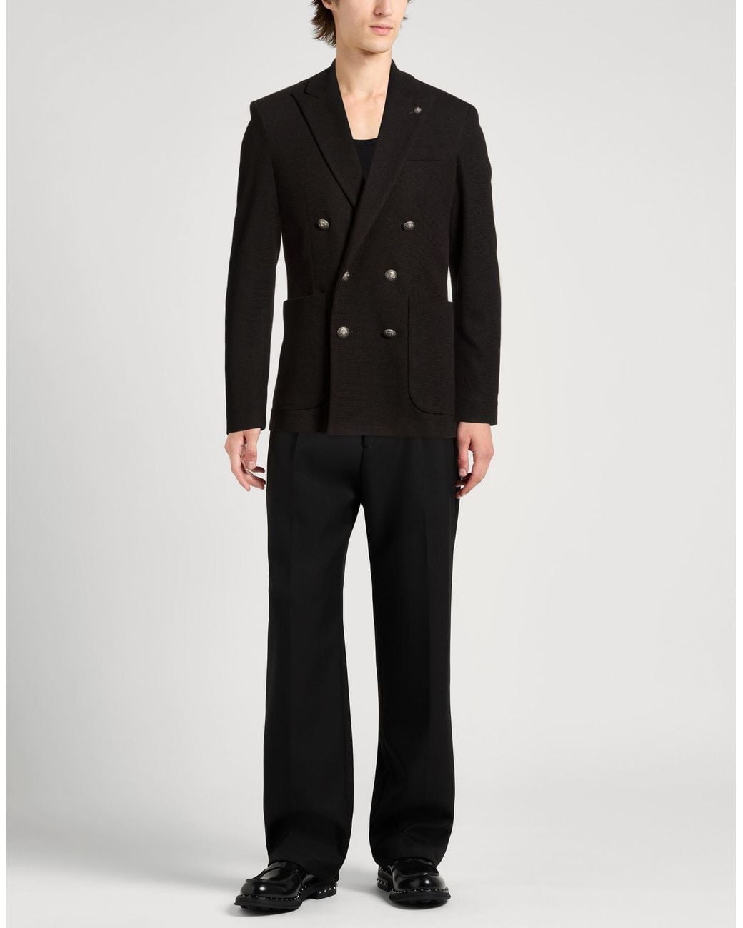 Officina 36 Black Officina Blazer Polyester, Viscose, Elastane for men
