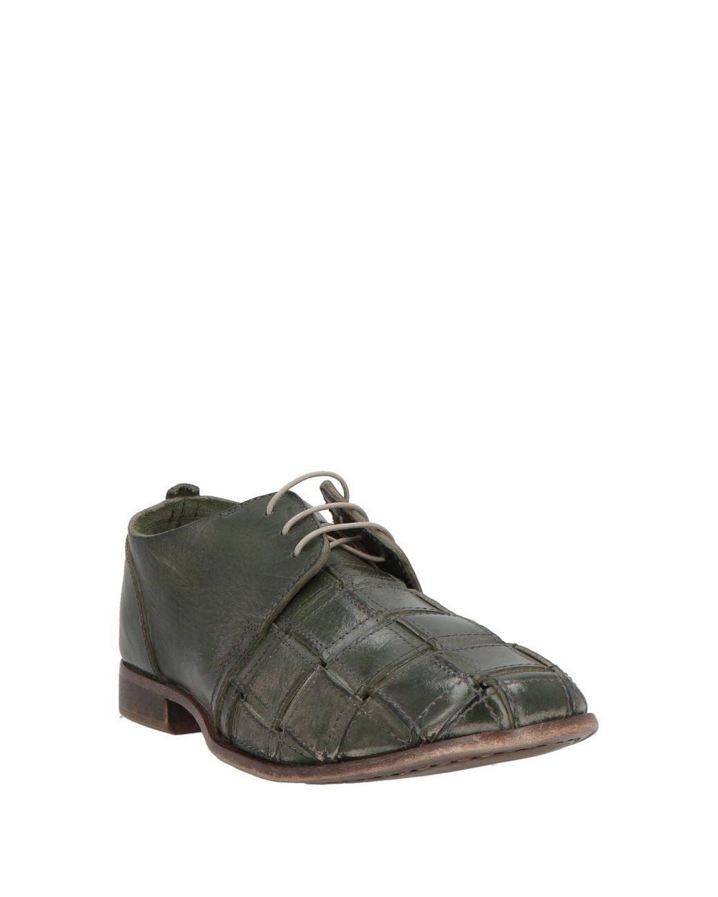 Moma Green Military Lace-Up Shoes Calfskin
