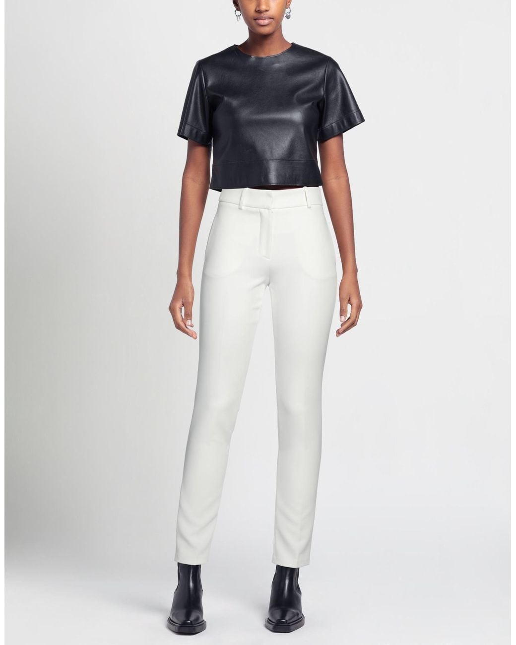 ERMANNO FIRENZE White Pants Polyamide, Elastane