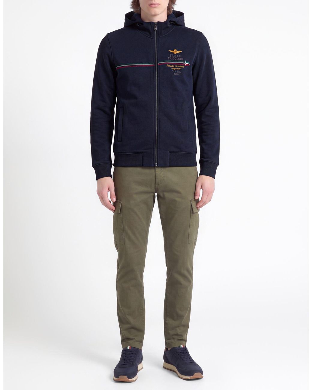 Aeronautica Militare Blue Frecce Tricolori Sweatshirt Cotton, Polyester for men