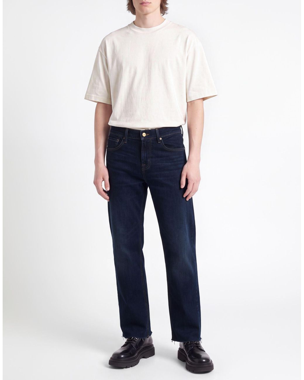 7 For All Mankind Blue Jeans Cotton, Polyester, Elastane for men