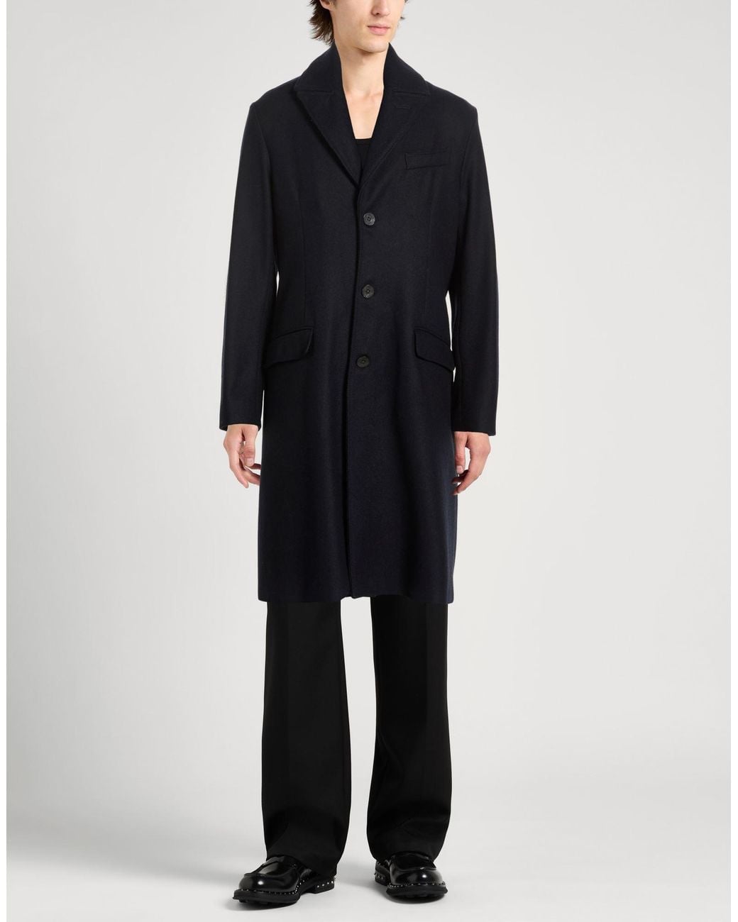 Messagerie Blue Midnight Coat Virgin Wool, Polyamide, Wool for men