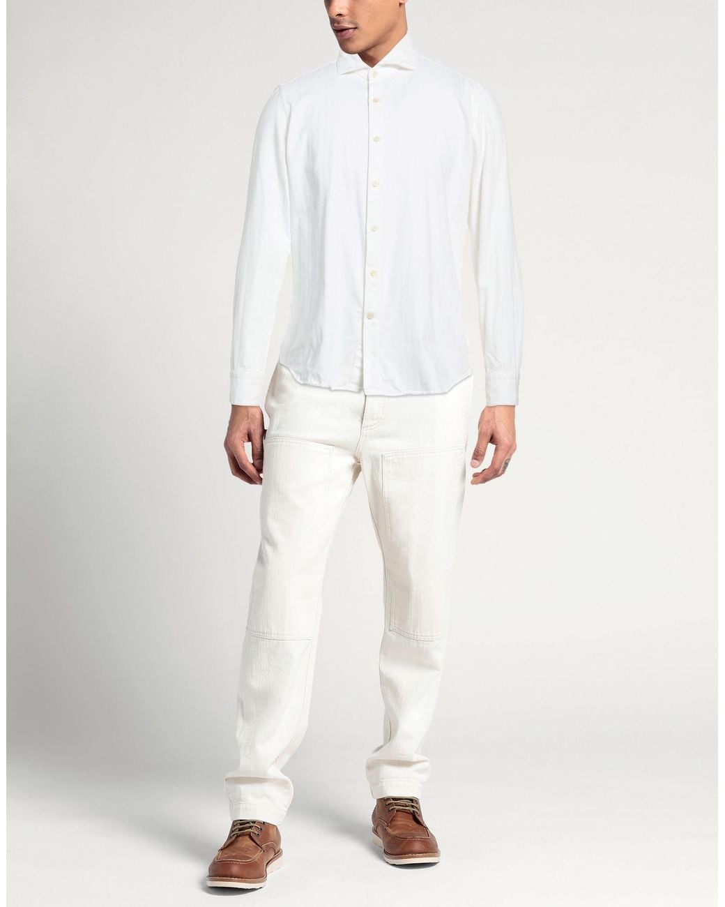 Ghirardelli White Shirt Cotton for men
