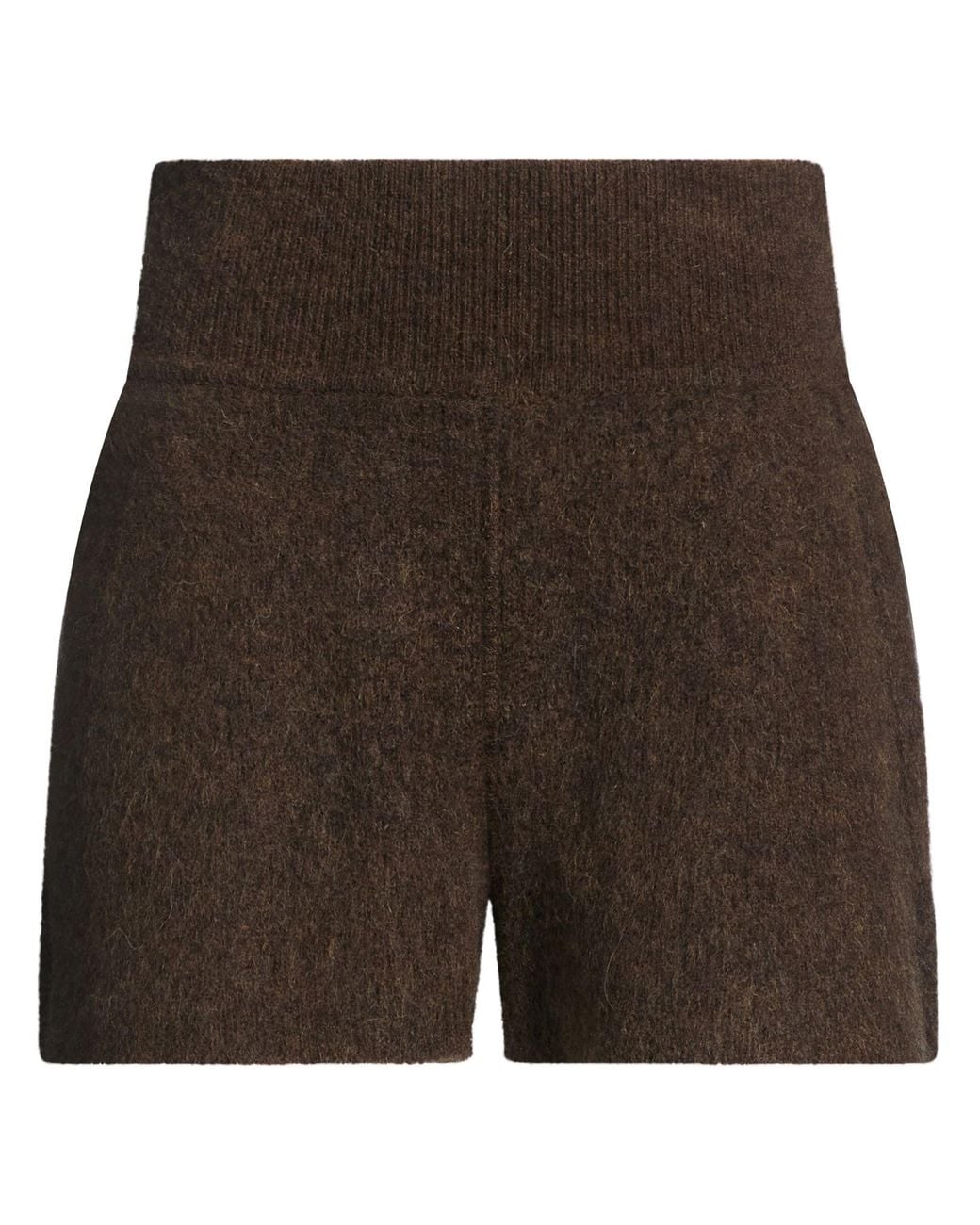 Rick Owens Brown Dark Shorts & Bermuda Shorts Alpaca Wool, Polyamide, Wool, Elastane
