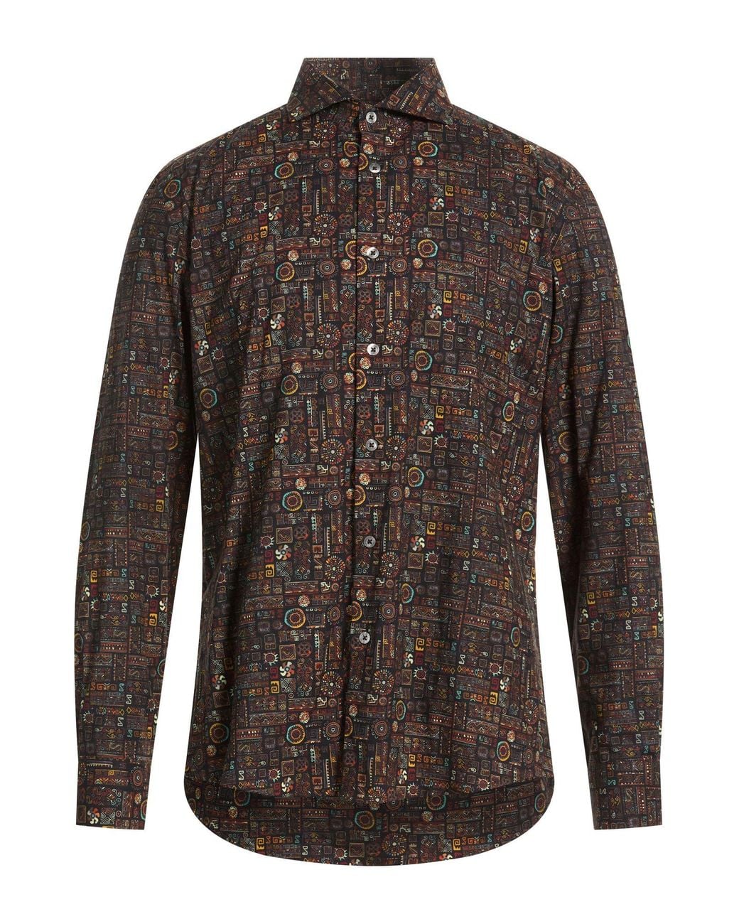 Daniele Alessandrini Brown Shirt Cotton, Elastane for men