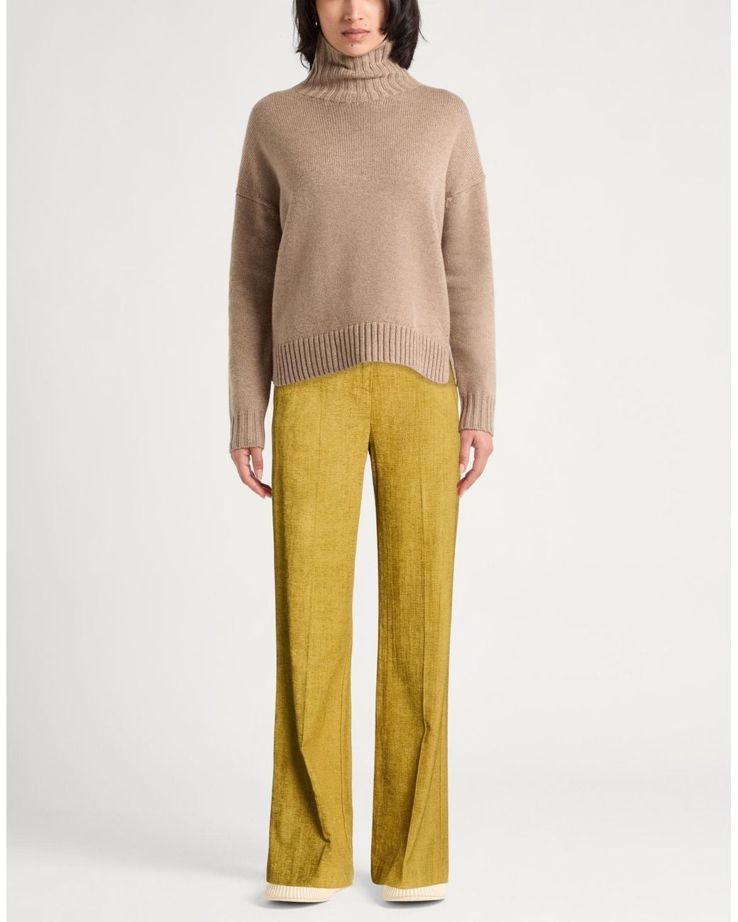 Kaos Yellow Pants Viscose, Cotton, Polyamide