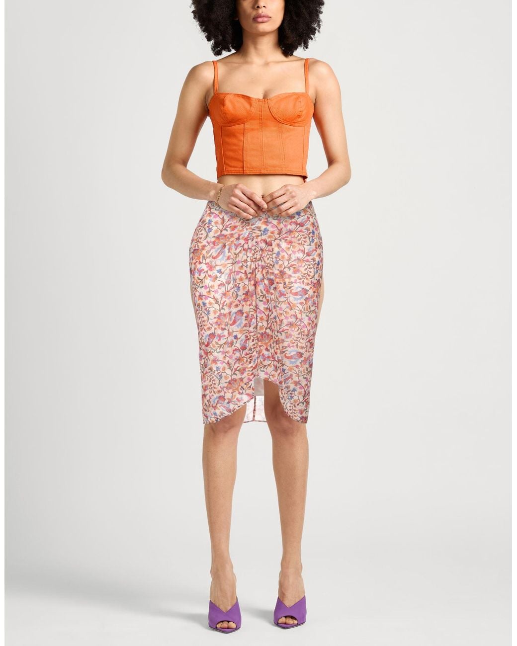 Isabel Marant White Cream Midi Skirt Organic Cotton