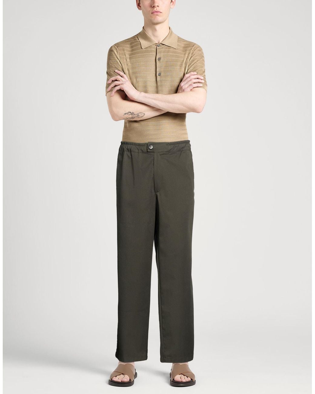 Crossley Gray Dark Pants Polyester, Cotton for men