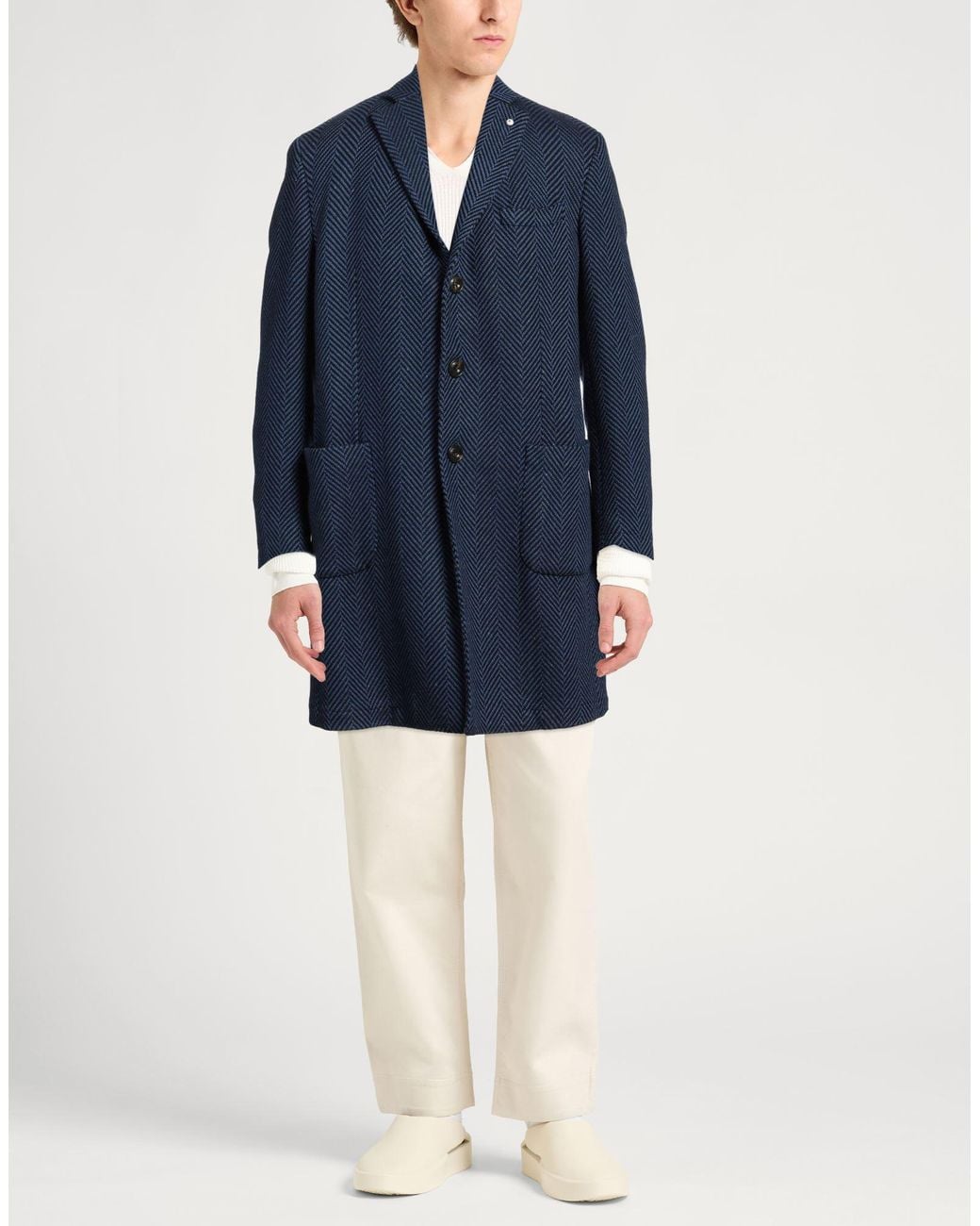 L.b.m. 1911 Blue Coat Wool, Cotton, Polyamide, Polyester for men