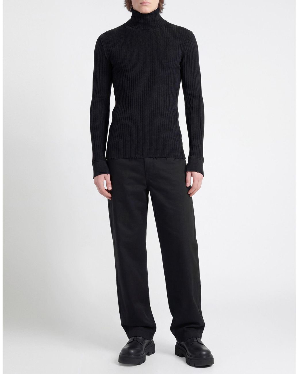 Dolce & Gabbana Black Turtleneck Virgin Wool for men