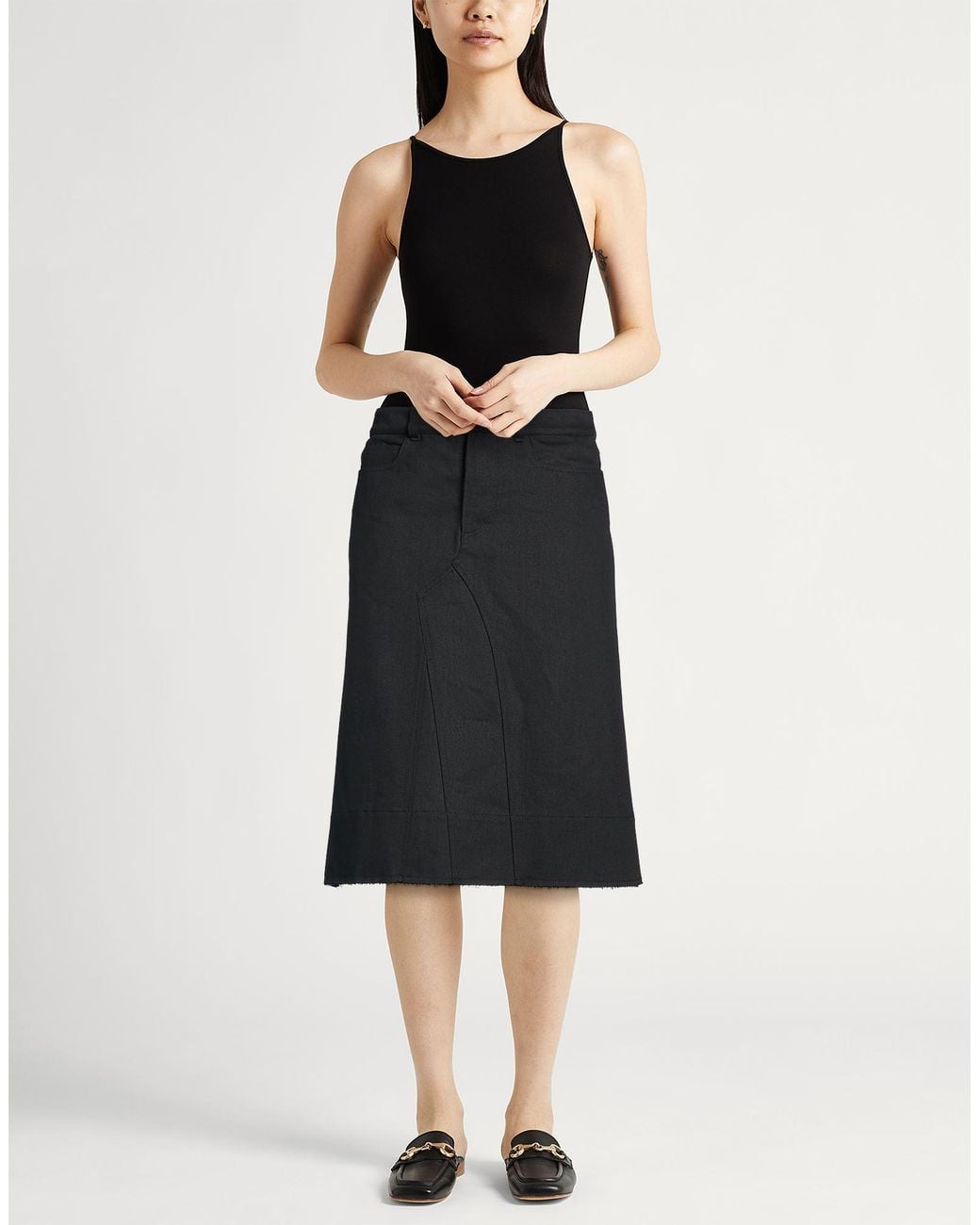 Jil Sander Black Denim Skirt Cotton