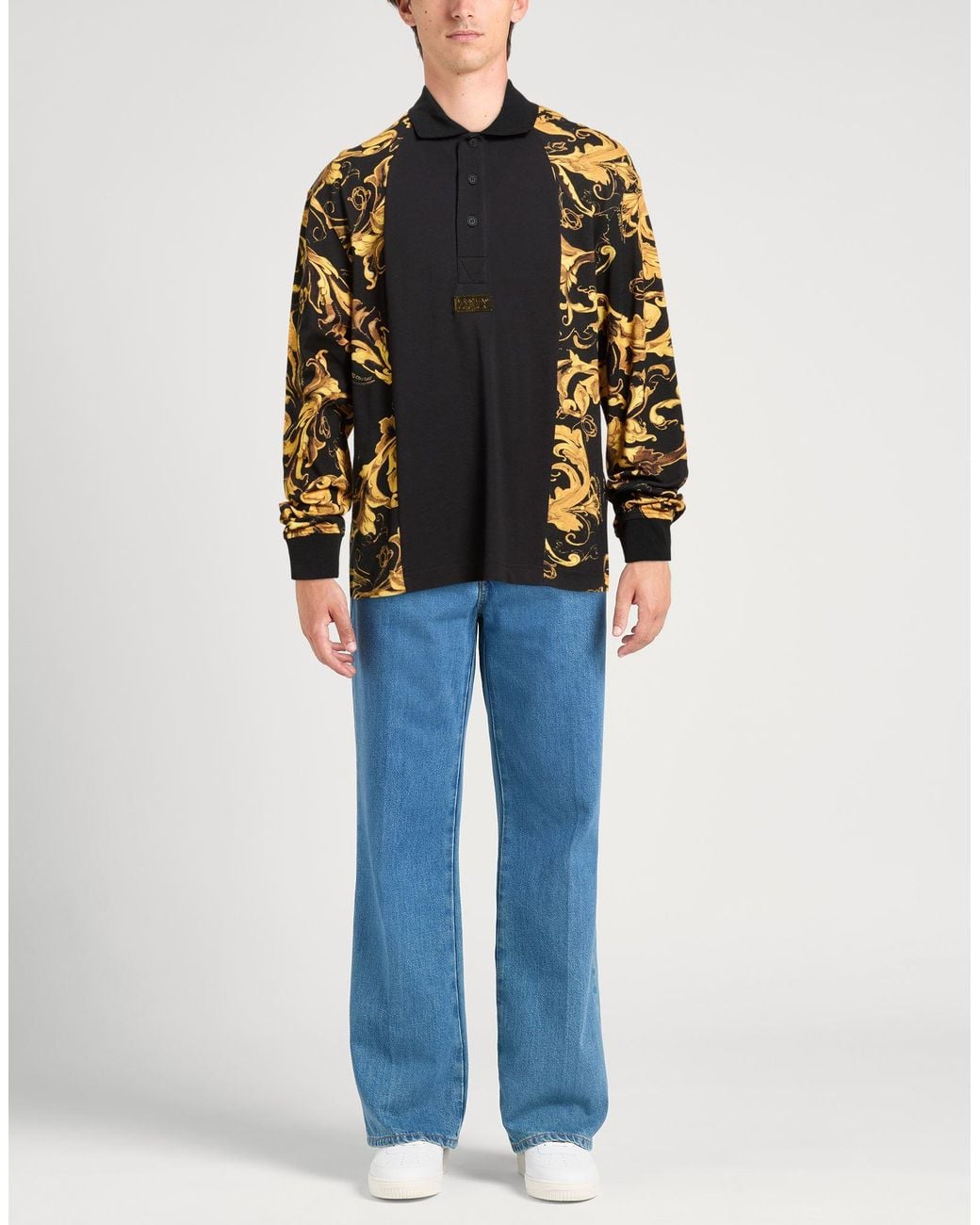 Versace Jeans Couture Black Polo Shirt Cotton for men