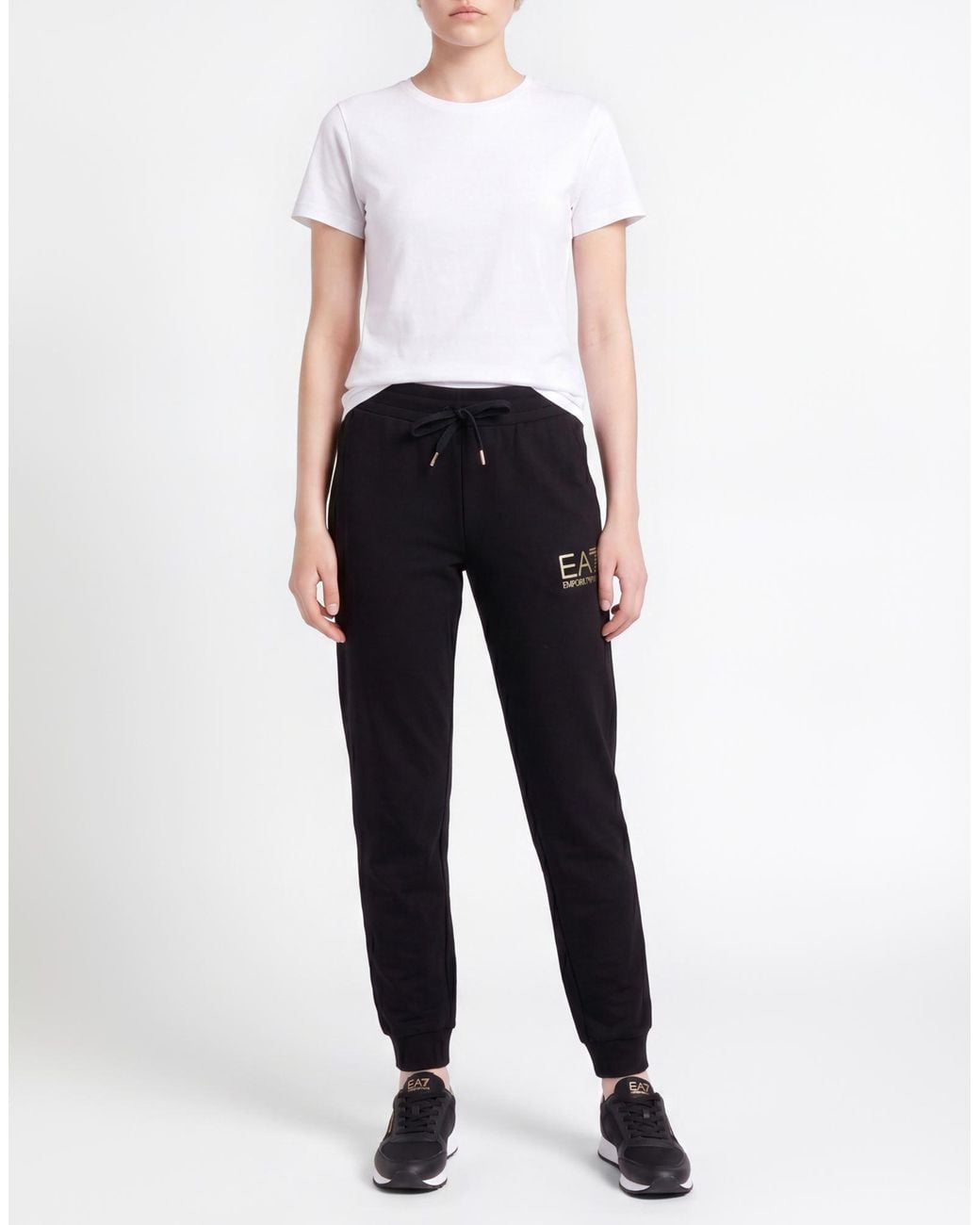 EA7 Black Pants Cotton, Elastane