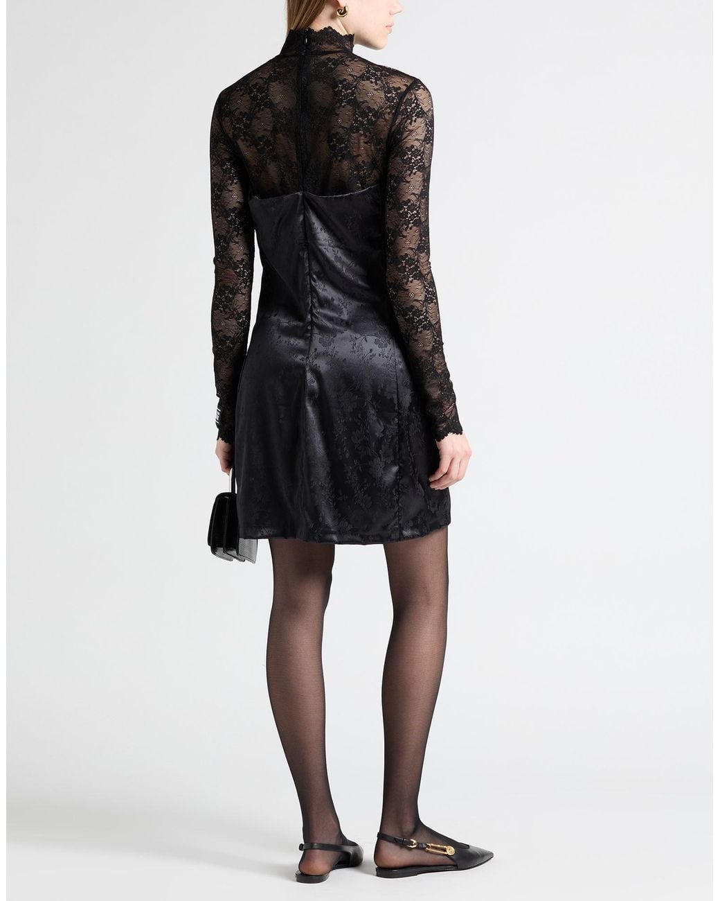 Versace Jeans Couture Black Mini Dress Polyester, Elastane