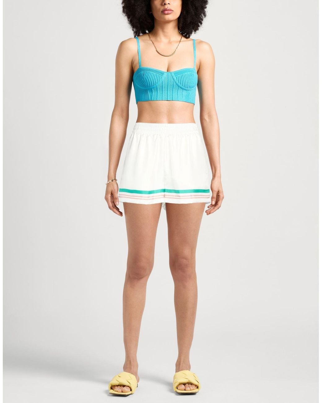Casablanca White Shorts & Bermuda Shorts Silk