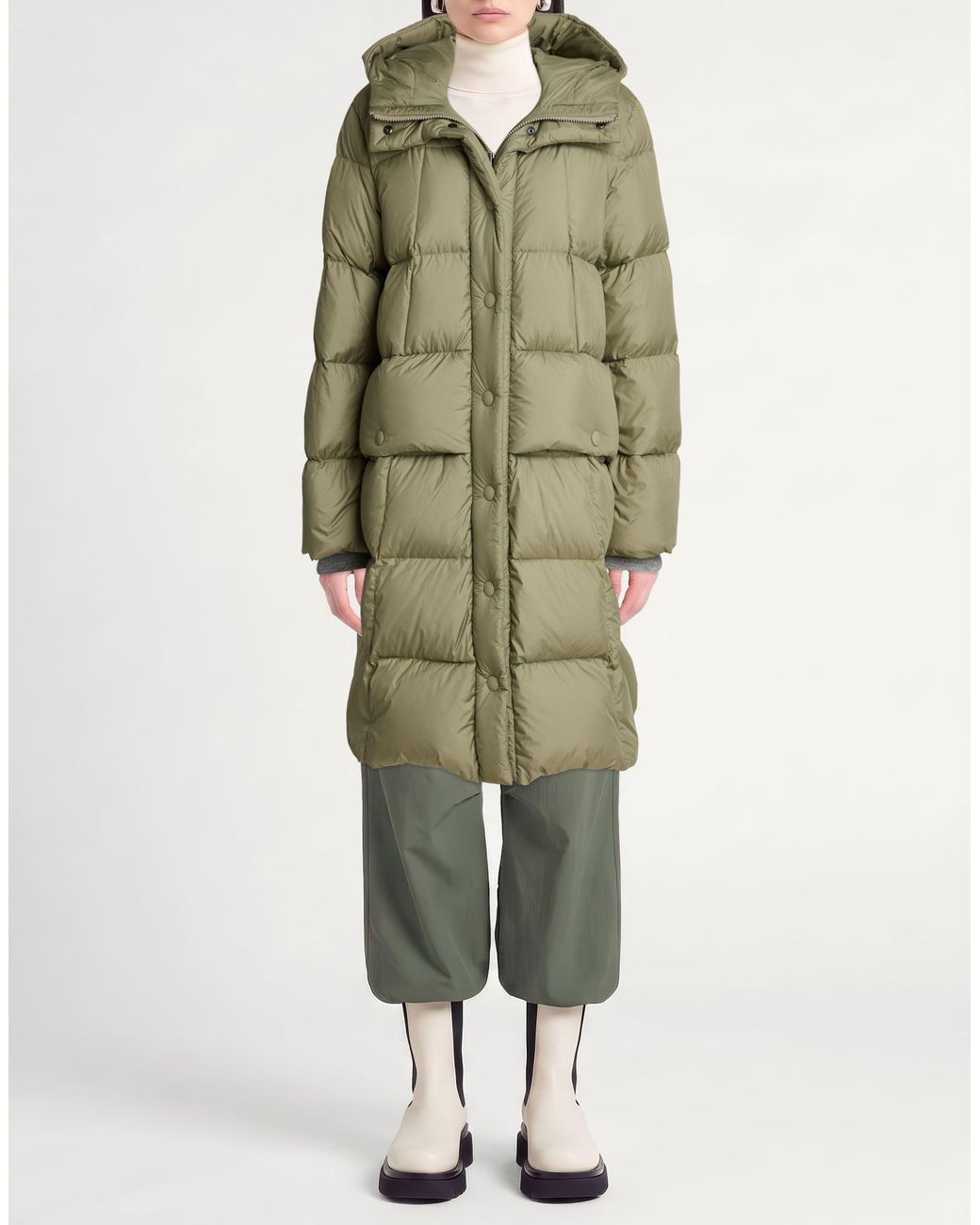 Peserico Green Military Puffer Polyester