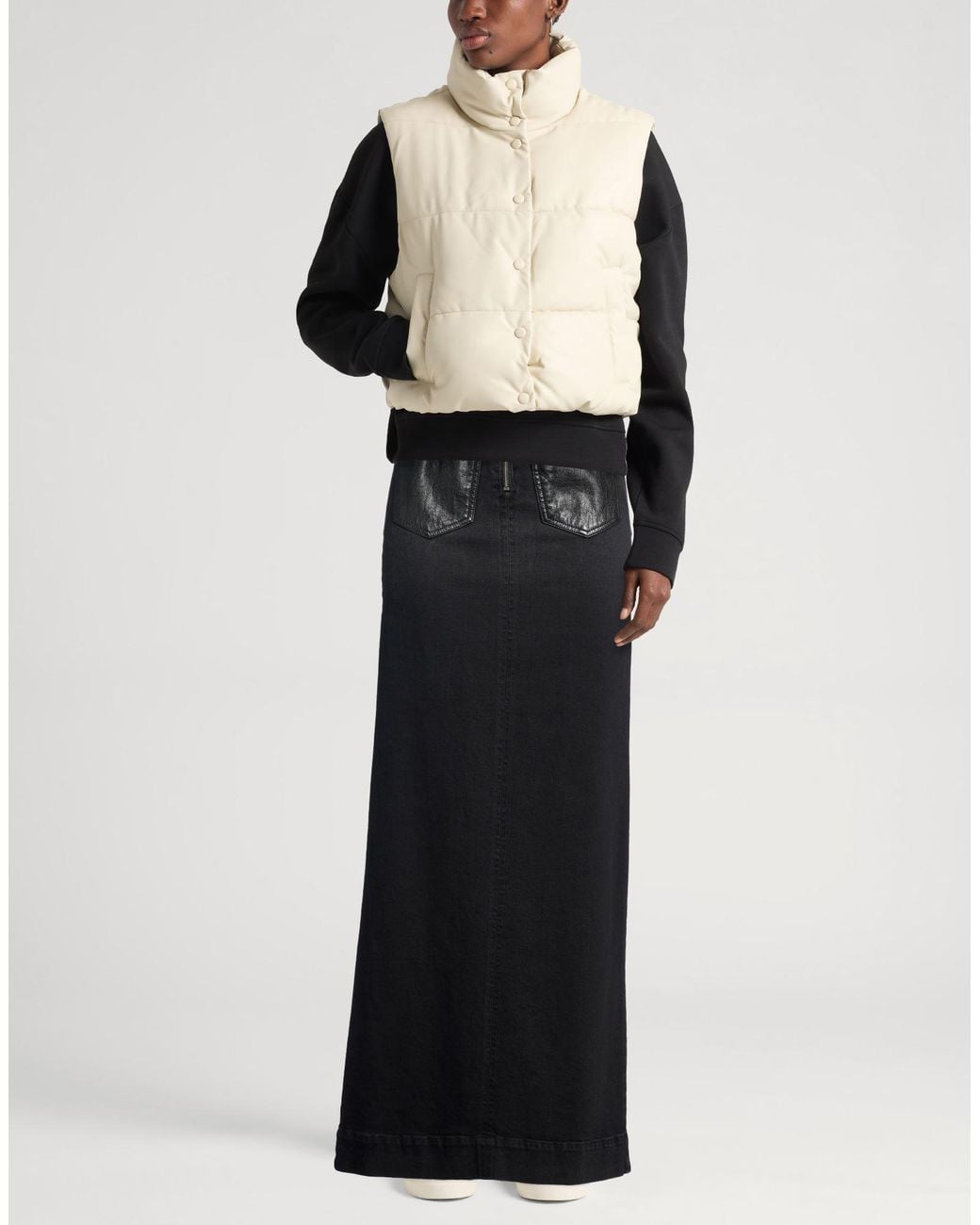 Versace Jeans Couture Black Denim Skirt Cotton, Elastane