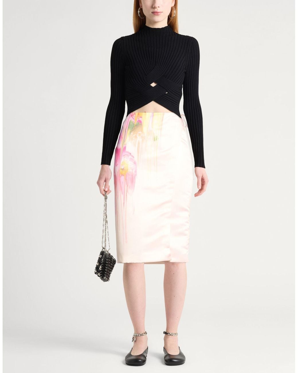 Blumarine White Light Midi Skirt Polyester