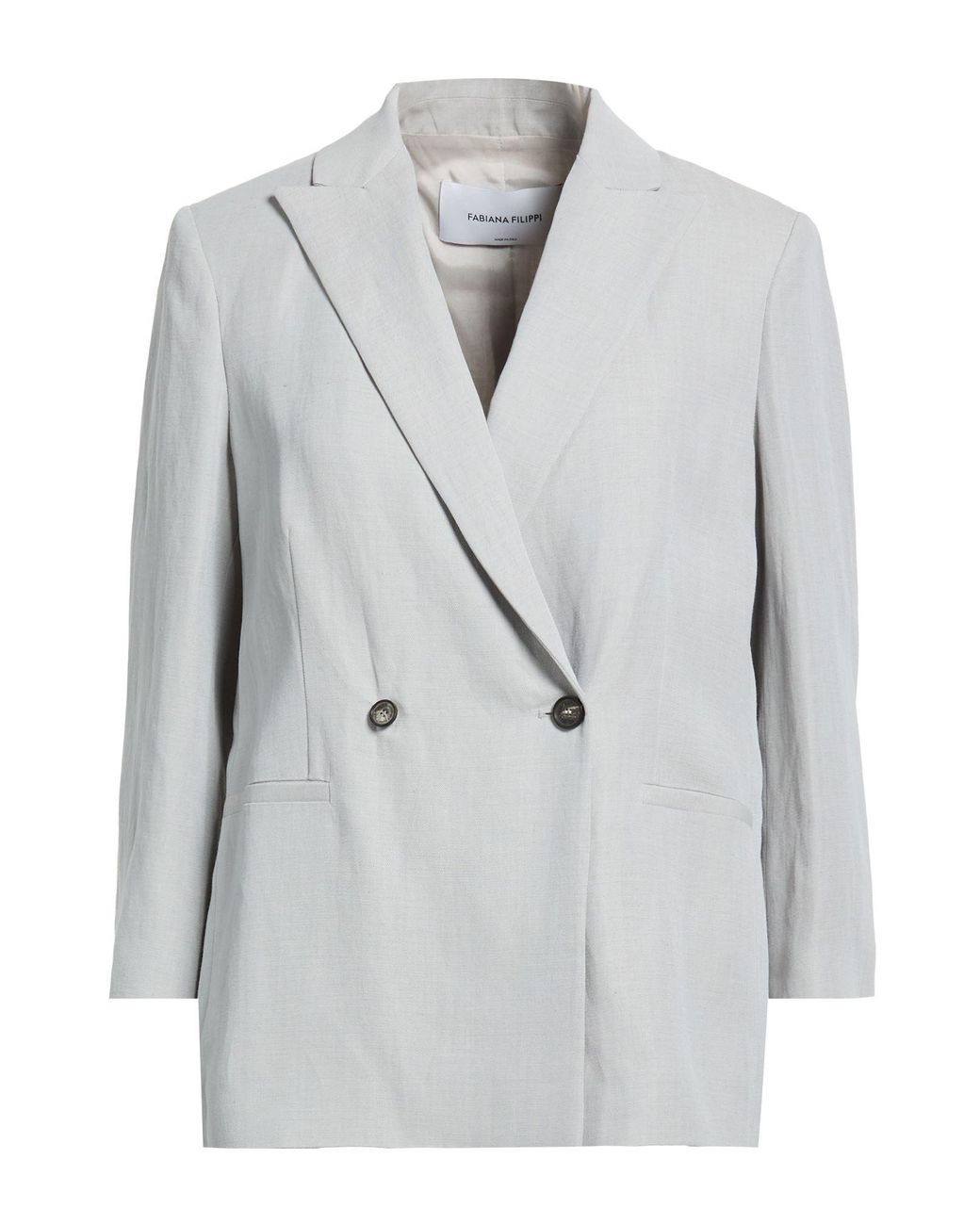 Fabiana Filippi Gray Light Blazer Viscose, Linen