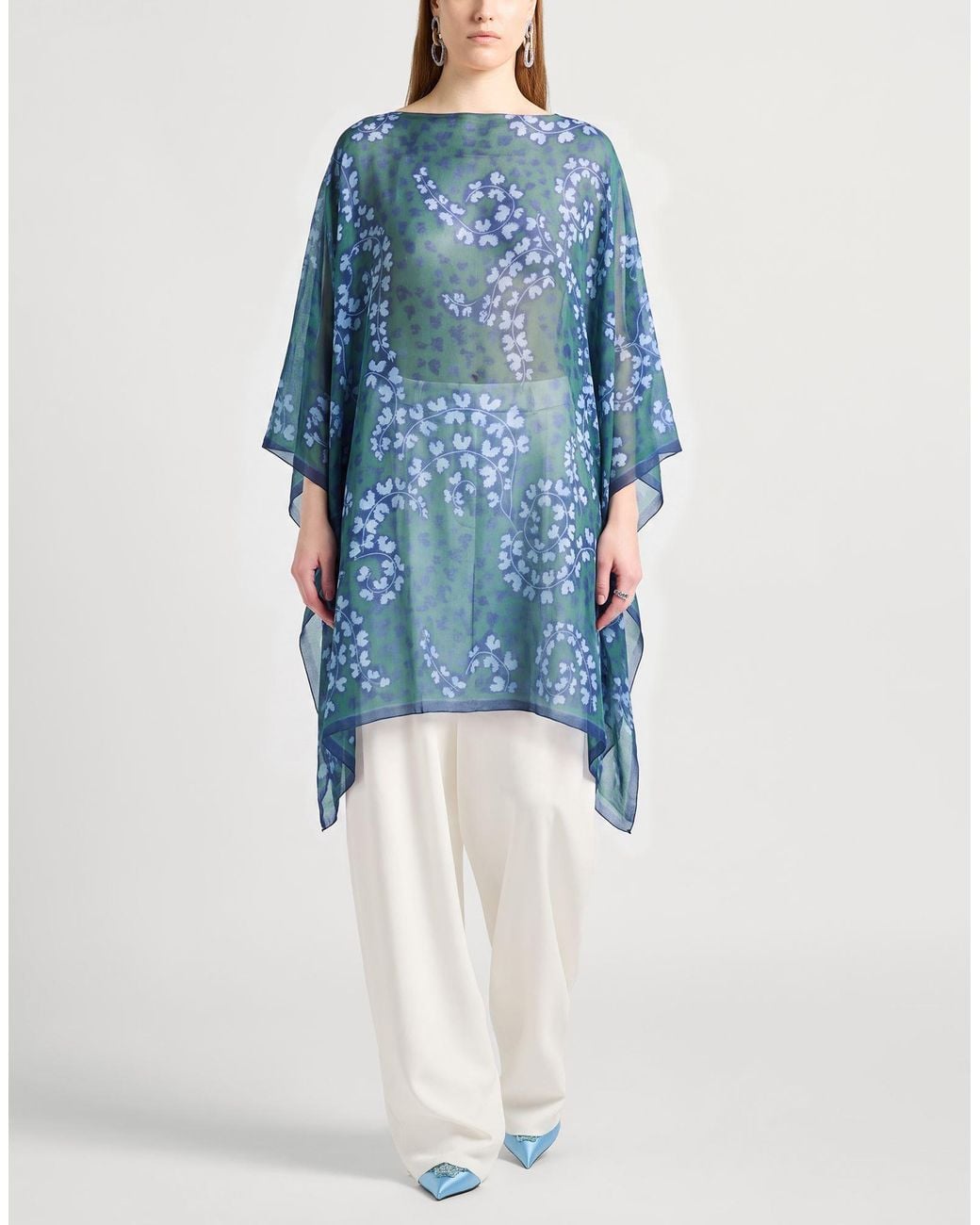 Lanvin Blue Top Cotton, Silk