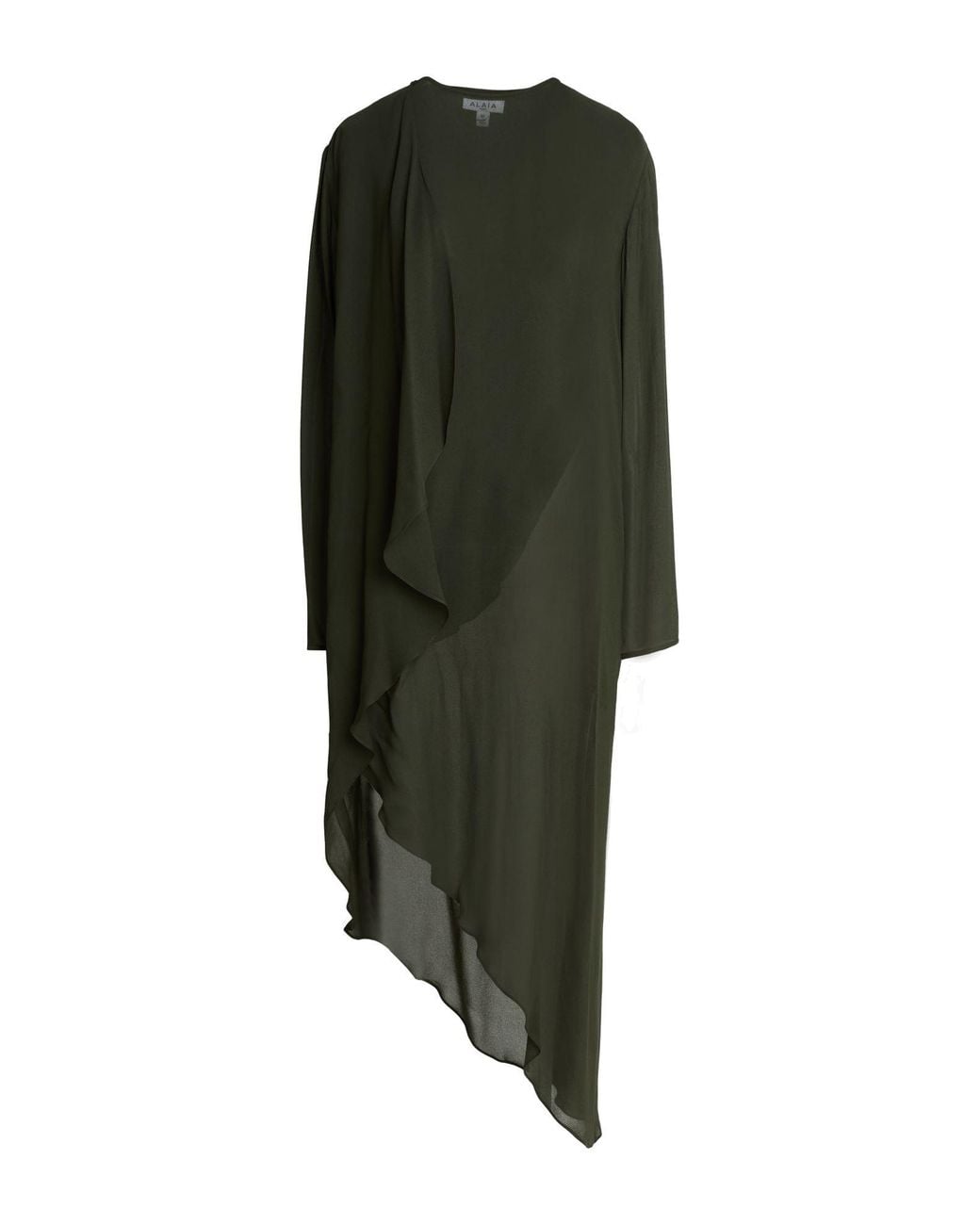 Alaïa Green Military Maxi Dress Viscose