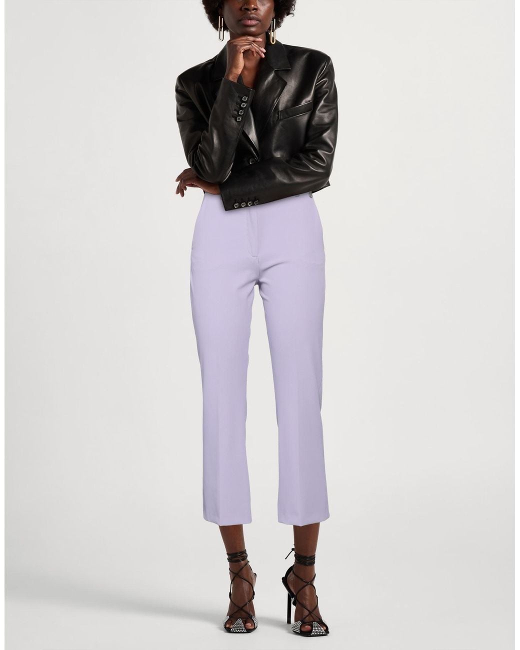 Liu Jo Purple Lilac Pants Polyester, Elastane