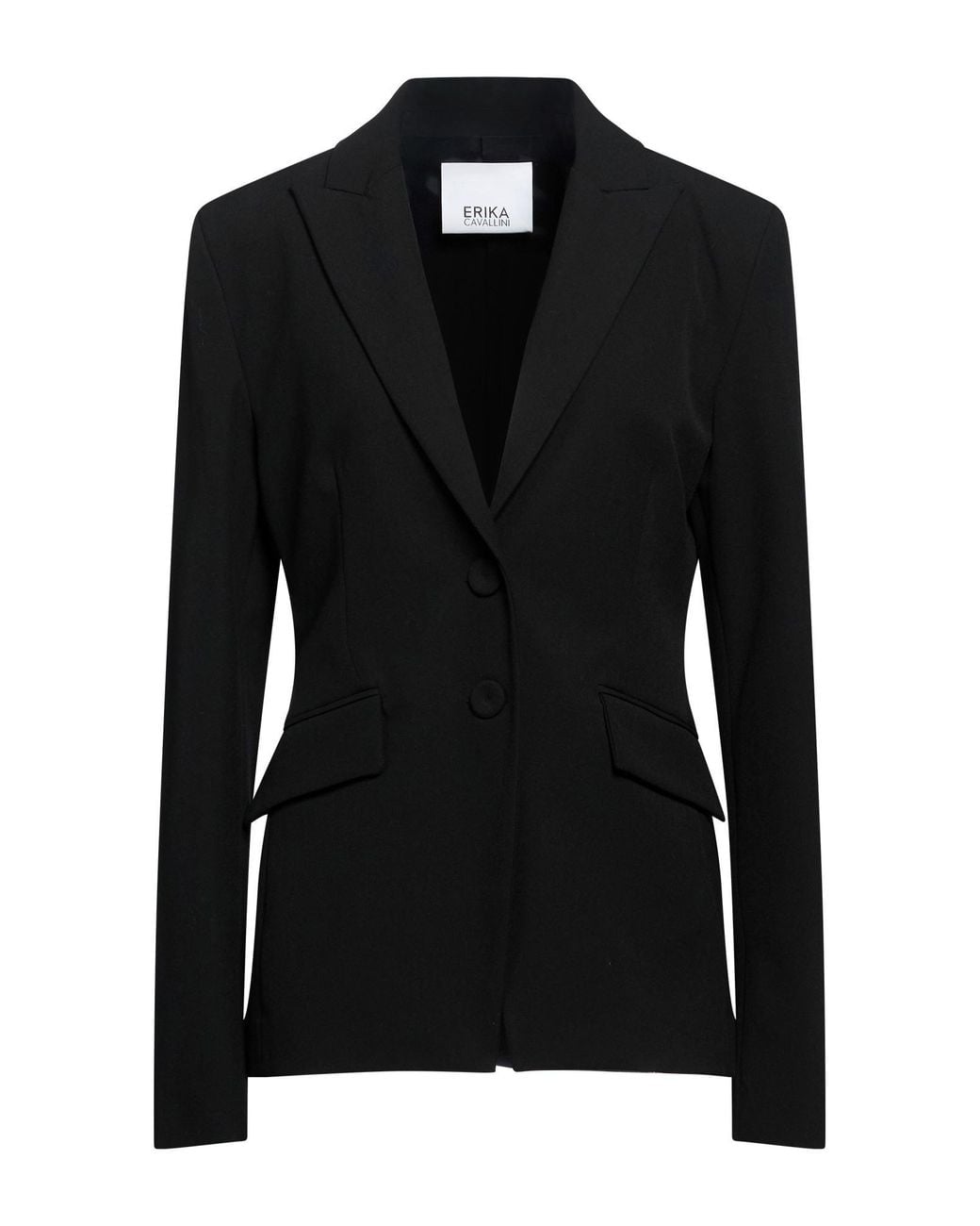 Erika Cavallini Semi Couture Black Blazer Polyester, Viscose, Elastane