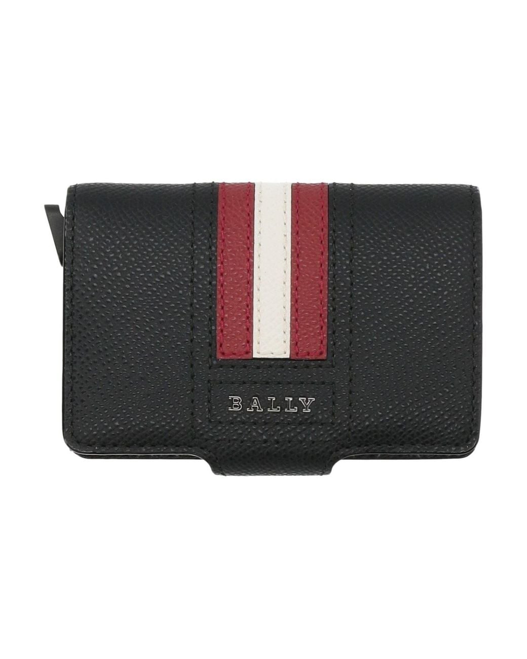 Bally Black Cardholder Leather, Metal for men
