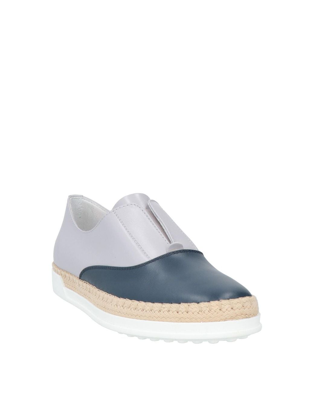 Tod's Blue Light Loafers Leather, Natural Raffia