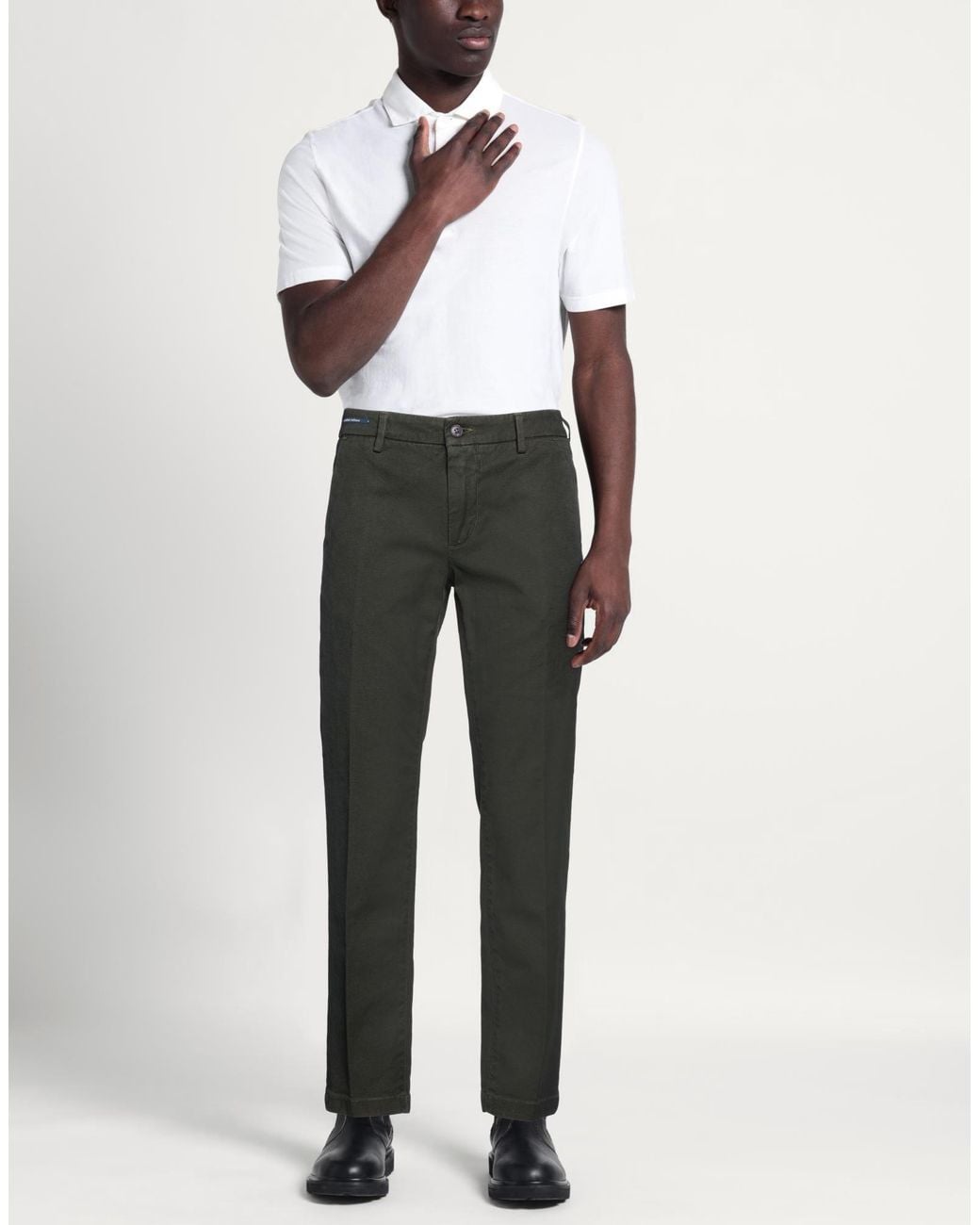 Teleria Zed Gray Dark Pants Cotton, Elastane for men