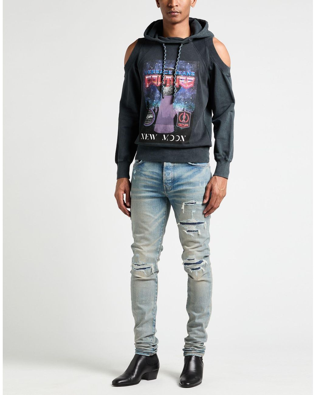 Versace Jeans Couture Gray Sweatshirt Cotton, Elastane for men
