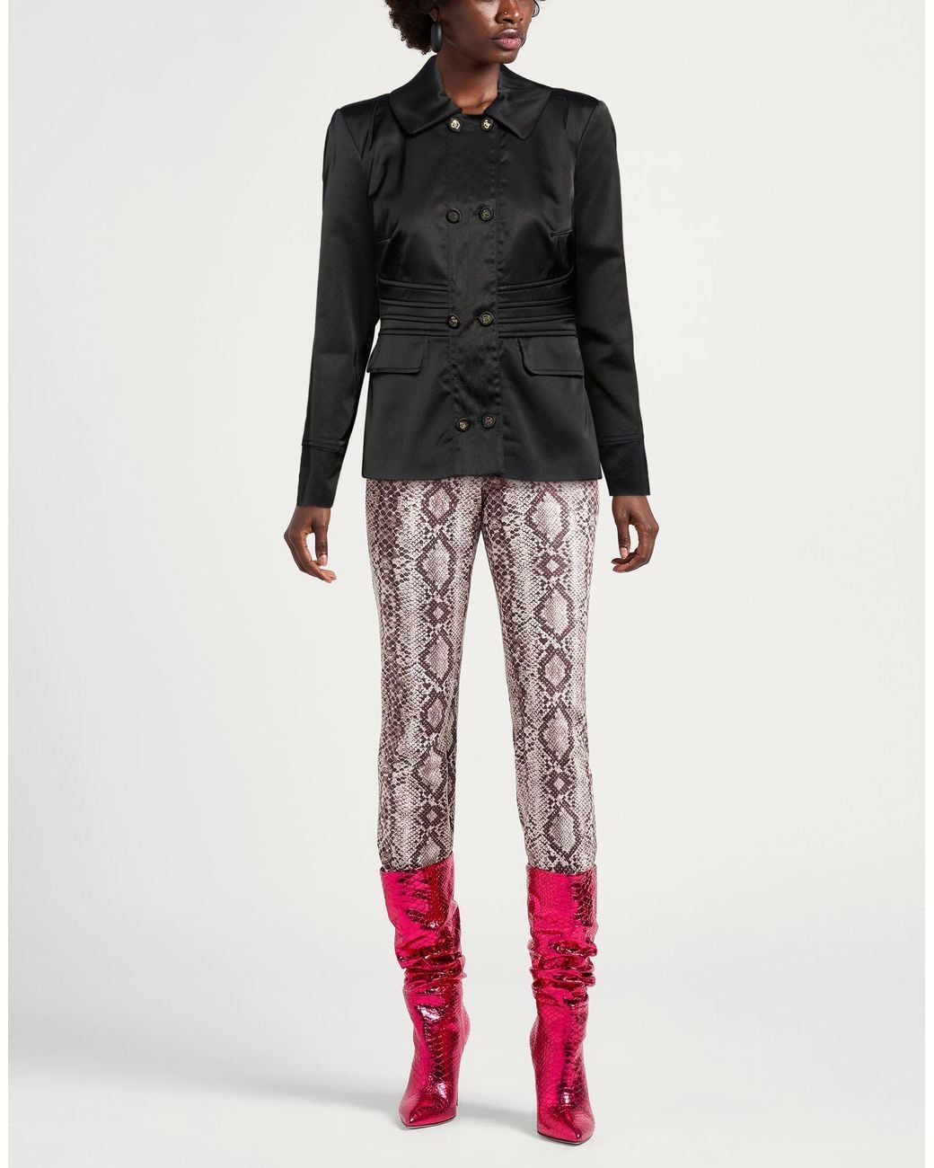 Roberto Cavalli Black Jacket Acetate, Polyamide, Elastane