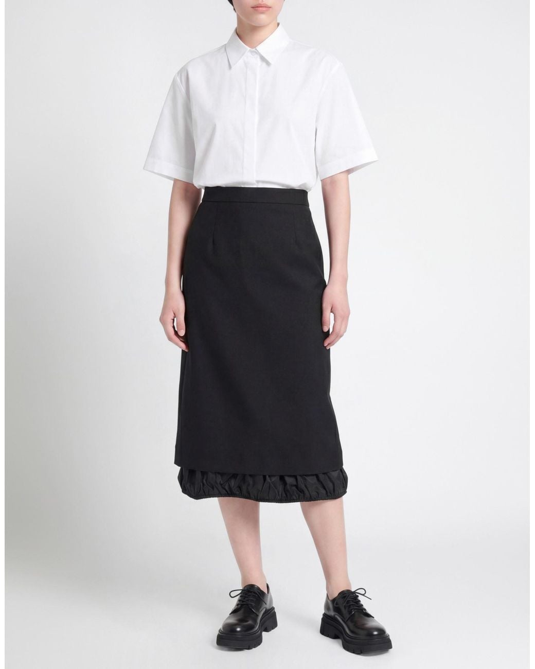 Tory Burch Black Midi Skirt Wool, Superkid Mohair