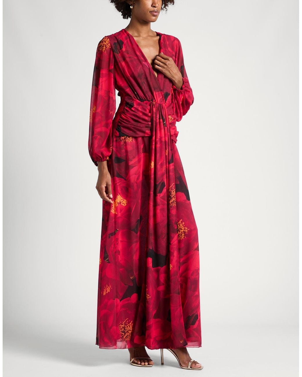 La Petite Robe Di Chiara Boni Red Maxi Dress Polyamide, Elastane