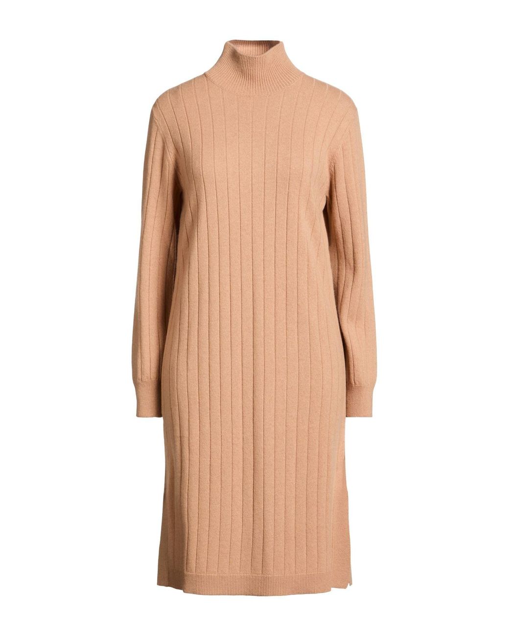 Purotatto Natural Sand Midi Dress Wool, Cashmere