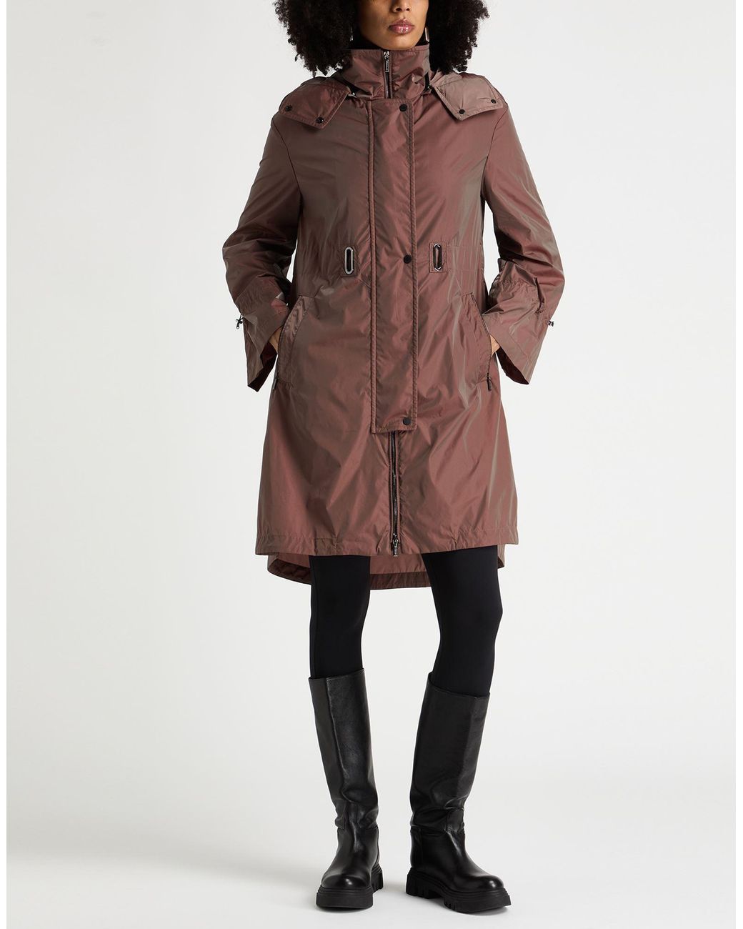 Moorer Red Antique Rose Overcoat & Trench Coat Polyamide