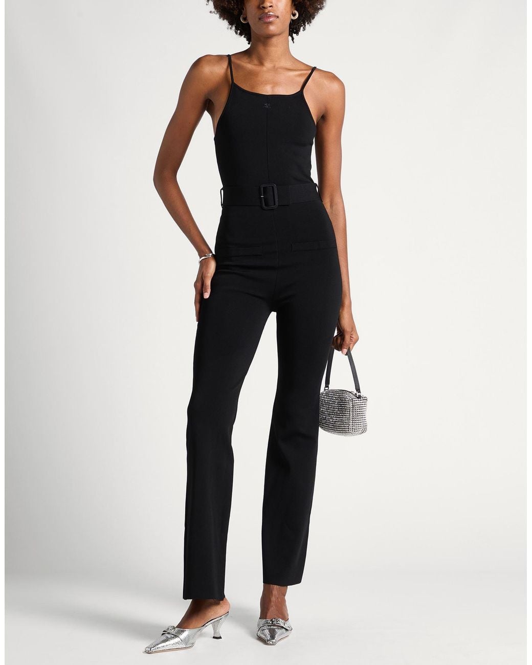 Courreges Black Jumpsuit Viscose, Polyester